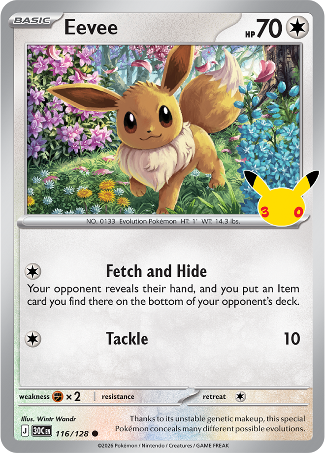 Pokémon TCG: 30th Celebration — Eevee 116/128