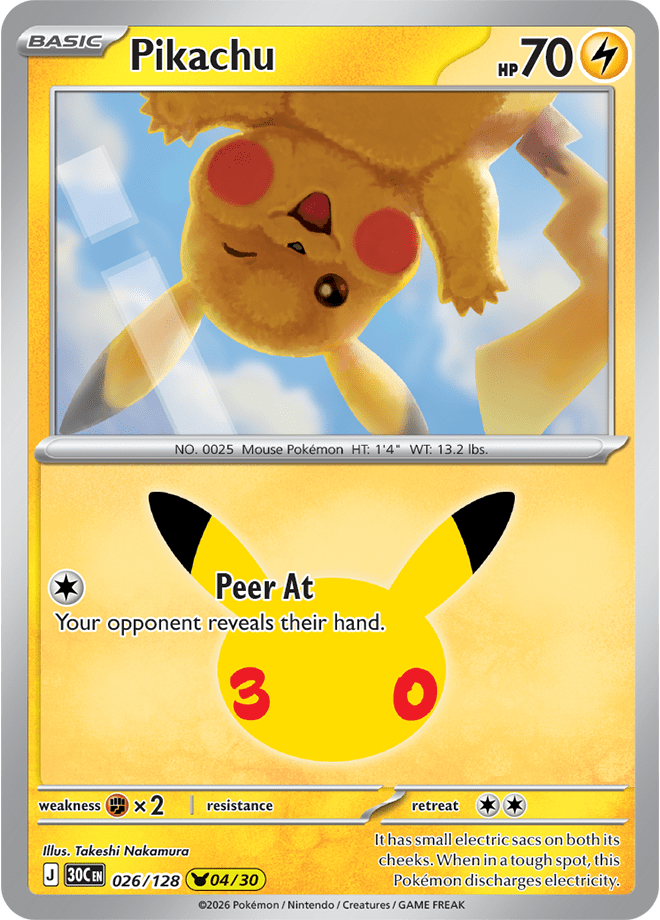 Pokémon TCG: 30th Celebration — Pikachu 26/128