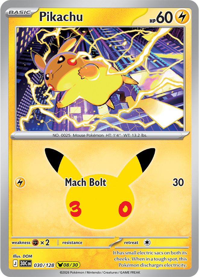 Pokémon TCG: 30th Celebration — Pikachu 30/128