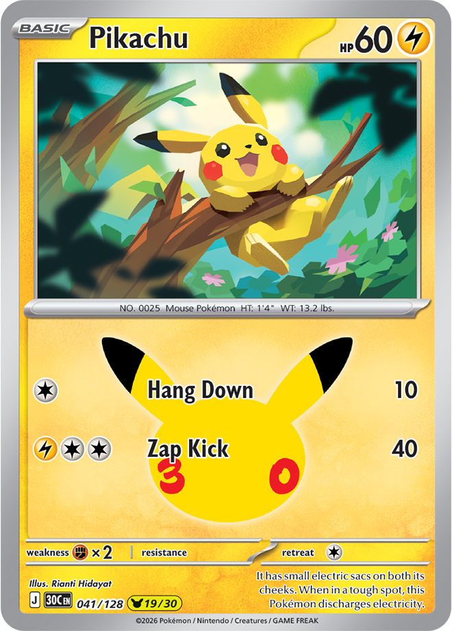 Pokémon TCG: 30th Celebration — Pikachu 41/128