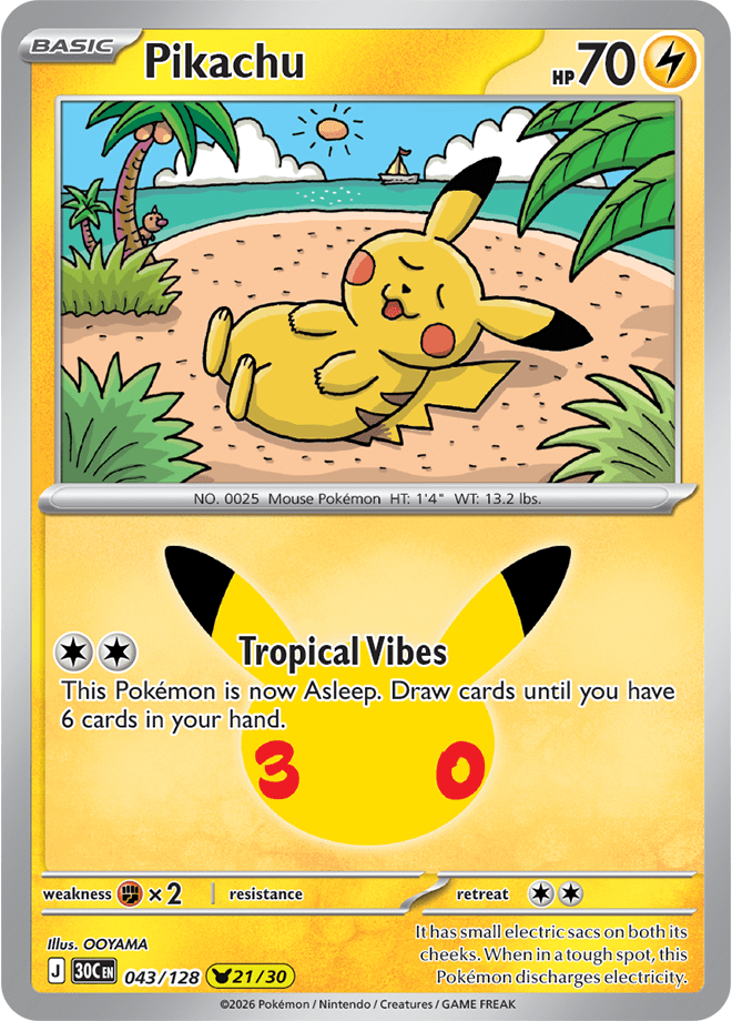 Pokémon TCG: 30th Celebration — Pikachu 43/128