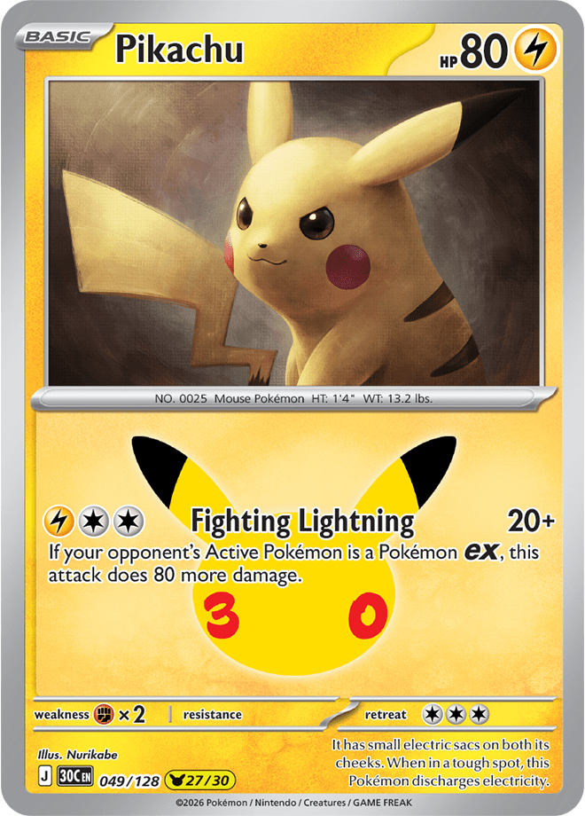 Pokémon TCG: 30th Celebration — Pikachu 49/128