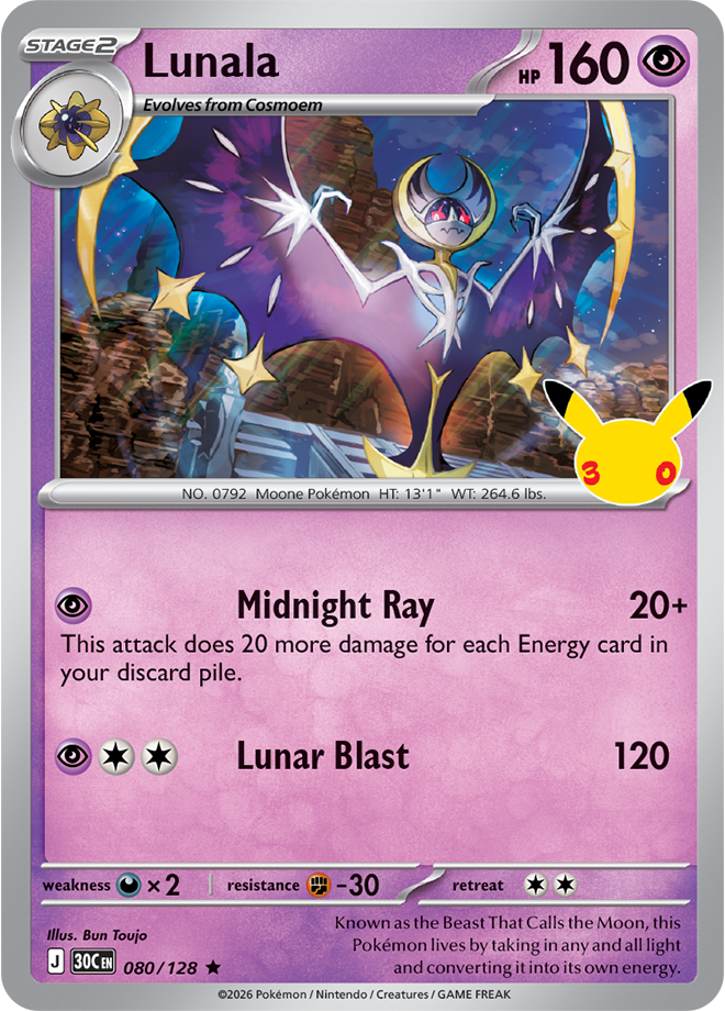 Pokémon TCG: 30th Celebration — Lunala 80/128