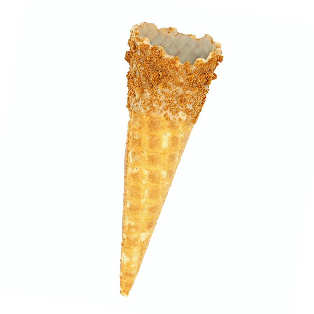 Crazy Frosty Factory Tall Speculoos Coated Waffle Cone