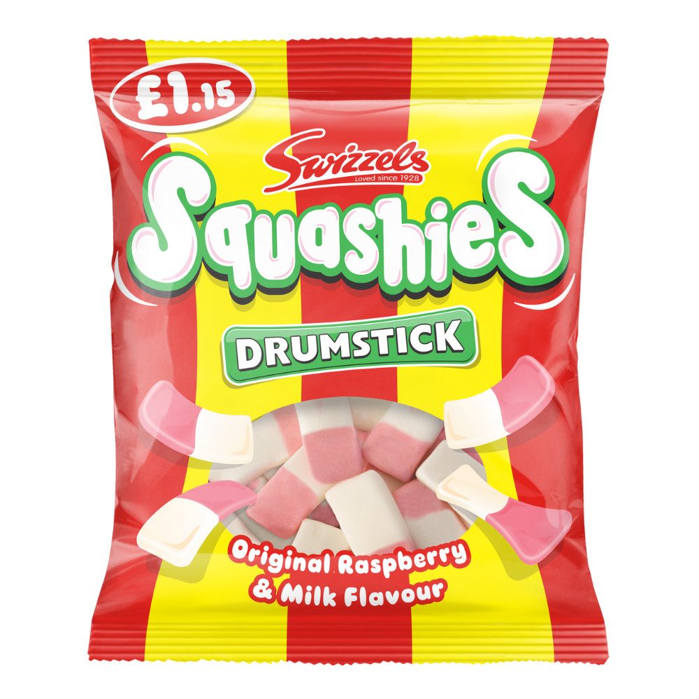 Swizzels Drumstick Squashies Original Raspberry & Milk Flavour 120g — Case of 12