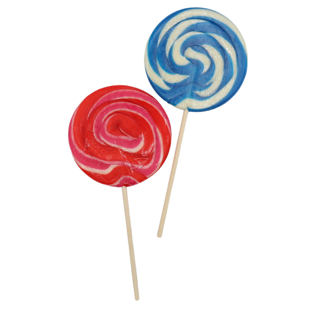 Candy Realms Strawberry and Bubblegum Round Lollipop 80g