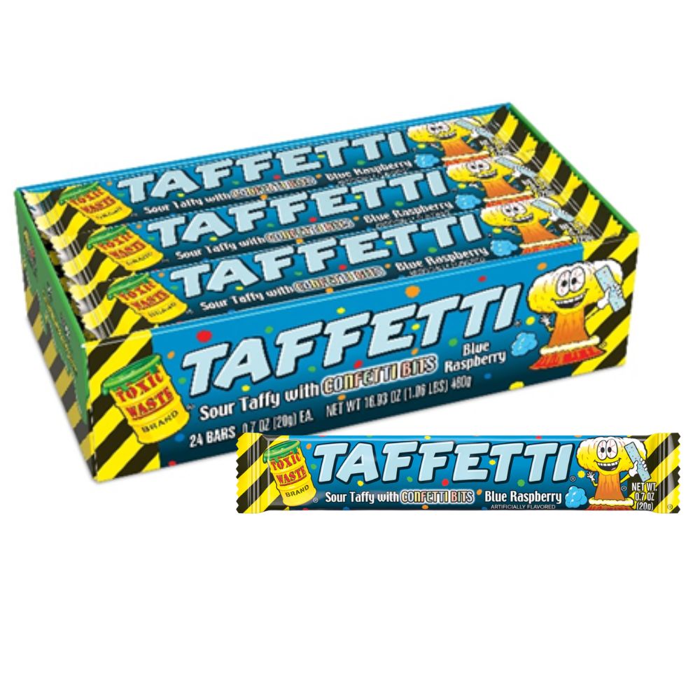 Toxic Waste Tafetti Blue Raspberry Chew Bar 20g