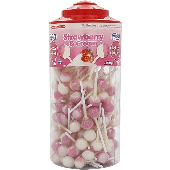 Vidal Lotta Lollies - Strawberry and Cream