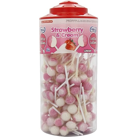 Vidal Lotta Lollies - Strawberry and Cream