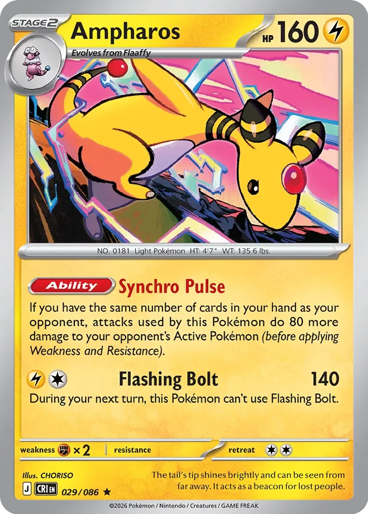 Pokémon TCG: Chaos Rising — Ampharos 29/086