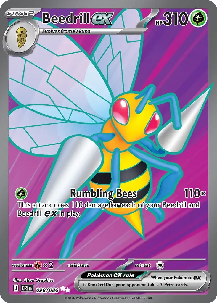 Pokémon TCG: Chaos Rising — Beedrill ex 98/086