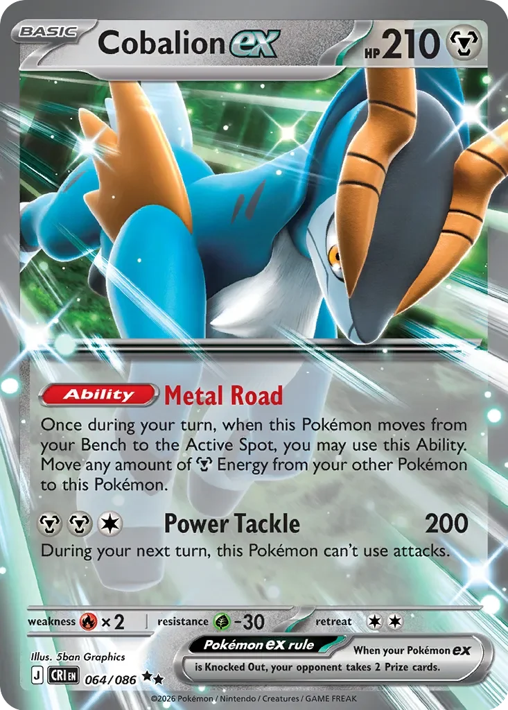 Pokémon TCG: Chaos Rising — Cobalion ex 64/086