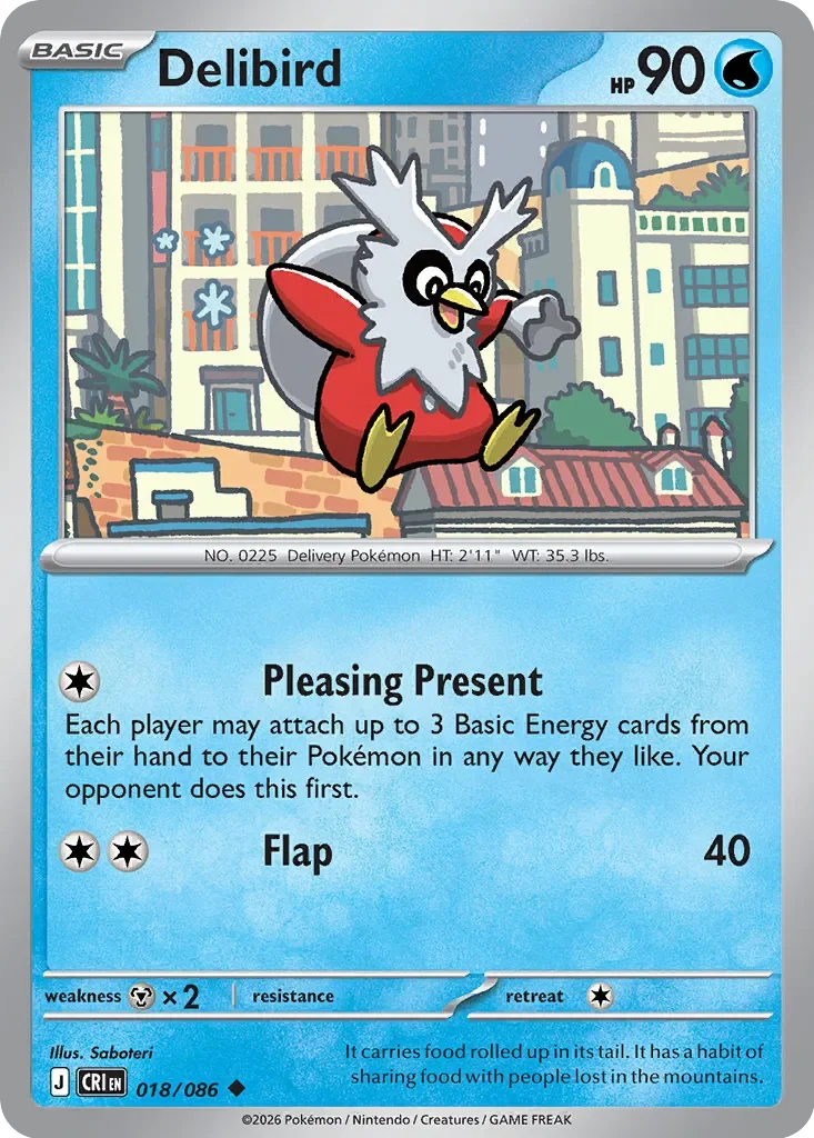 Pokémon TCG: Chaos Rising — Delibird 18/086