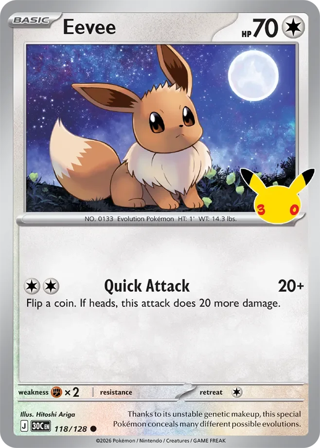 Pokémon TCG: 30th Celebration — Eevee 118/128
