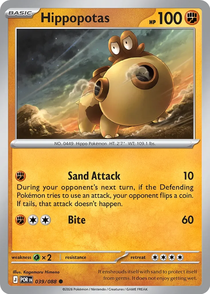 Pokémon TCG: Perfect Order — Hippopotas 39/088