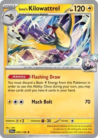 Pokémon TCG: Journey Together — Iono's Kilowattrel 55/159
