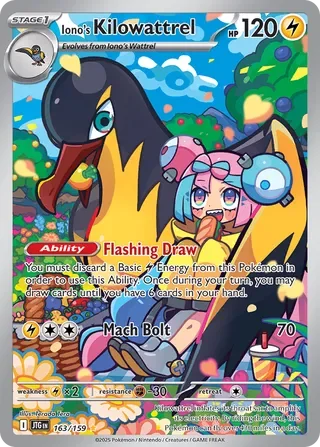 Pokémon TCG: Journey Together — Iono's Kilowattrel 163/159