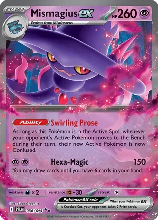 Pokémon TCG: Phantasmal Flames — Mismagius ex 36/094
