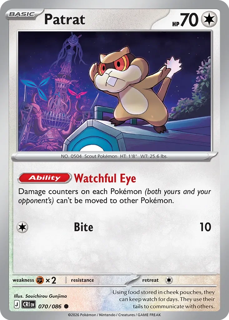 Pokémon TCG: Chaos Rising — Patrat 70/086