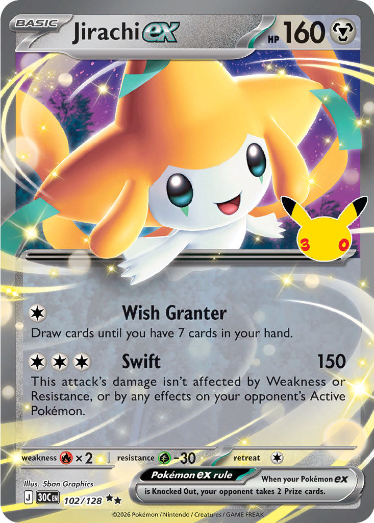 Pokémon TCG: 30th Celebration — Jirachi ex 102/128