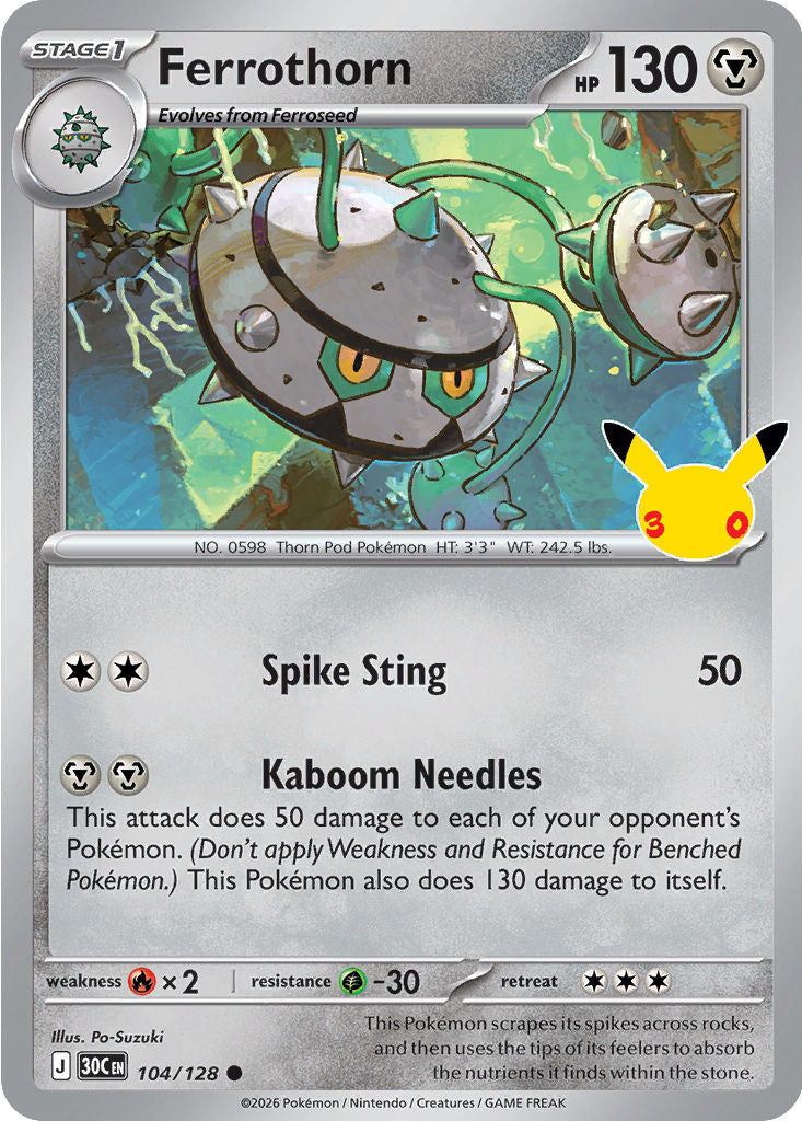 Pokémon TCG: 30th Celebration — Ferrothorn 104/128
