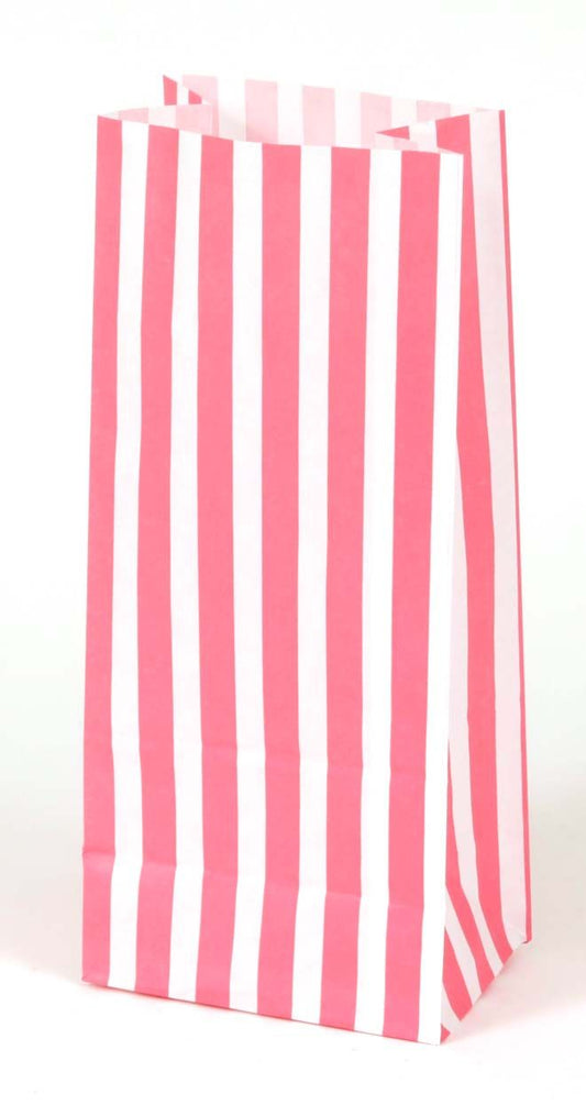 Pink Candy Stripe Paper Bags
