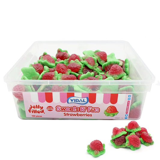 Vidal Jelly Filled Strawberries Tub 780g