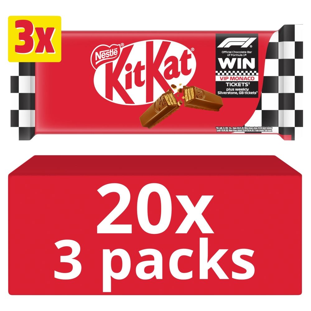 Kit Kat 4 Finger Milk Chocolate Bar Multipack 41.5g 3 Pack