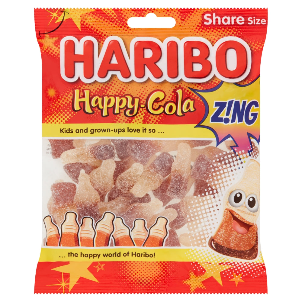Haribo Happy Cola Z!ng Share Bags 160g case of 12