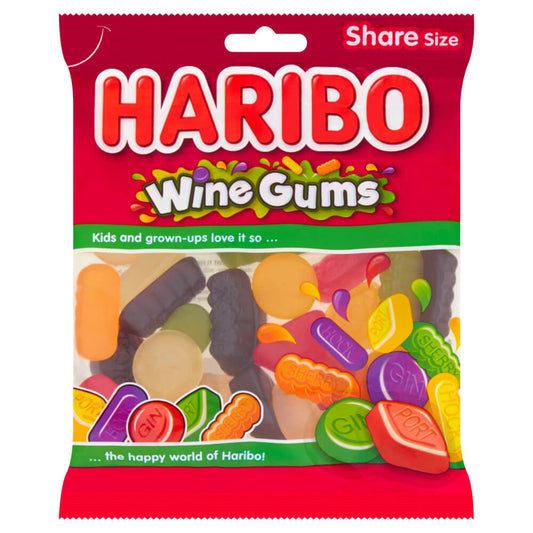 Haribo Wine Gums Share Bags 160g case of 12