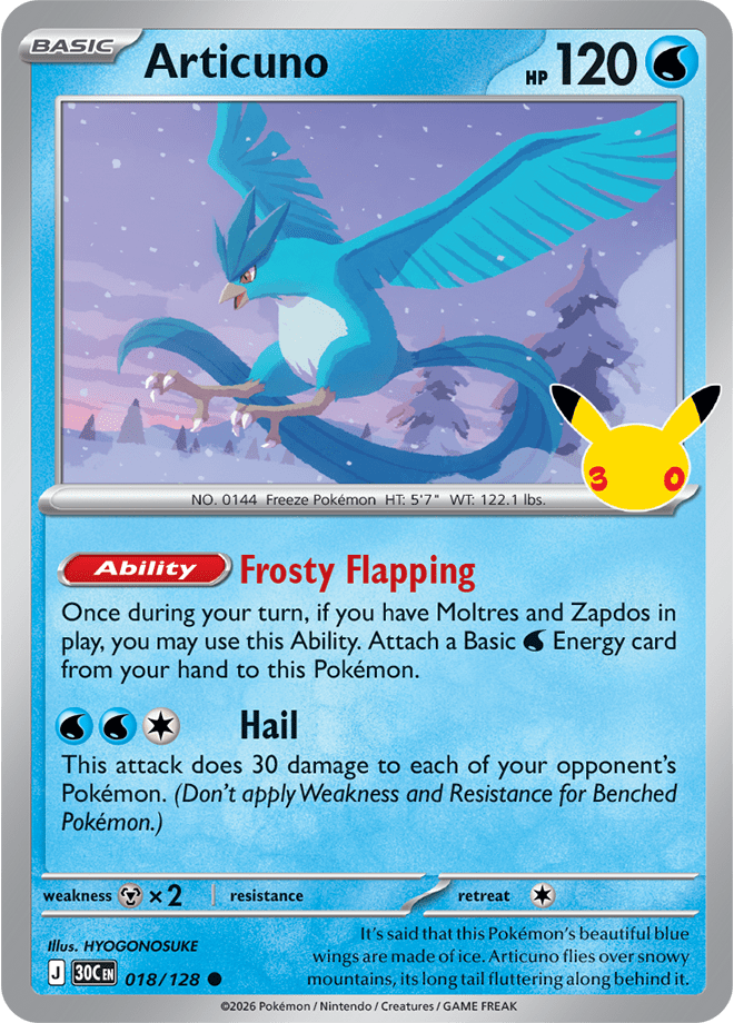 Pokémon TCG: 30th Celebration — Articuno 18/128