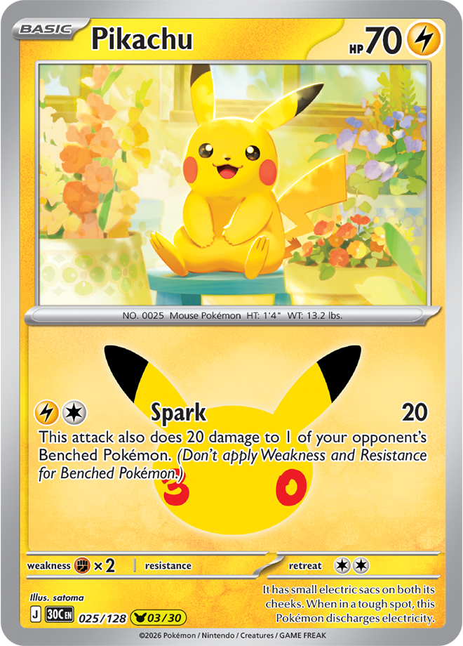 Pokémon TCG: 30th Celebration — Pikachu 25/128
