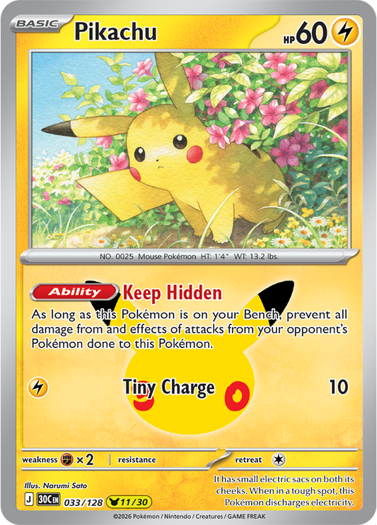 Pokémon TCG: 30th Celebration — Pikachu 33/128