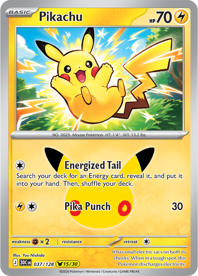 Pokémon TCG: 30th Celebration — Pikachu 37/128
