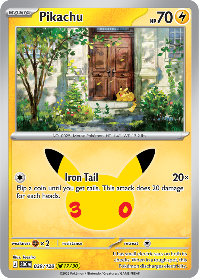 Pokémon TCG: 30th Celebration — Pikachu 39/128