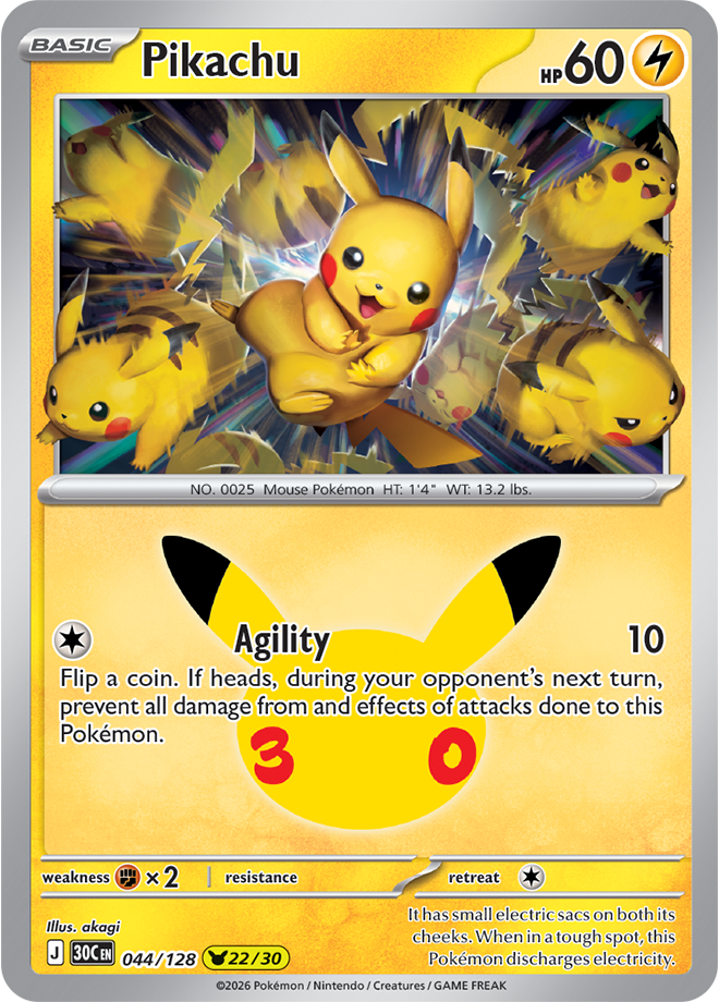 Pokémon TCG: 30th Celebration — Pikachu 44/128