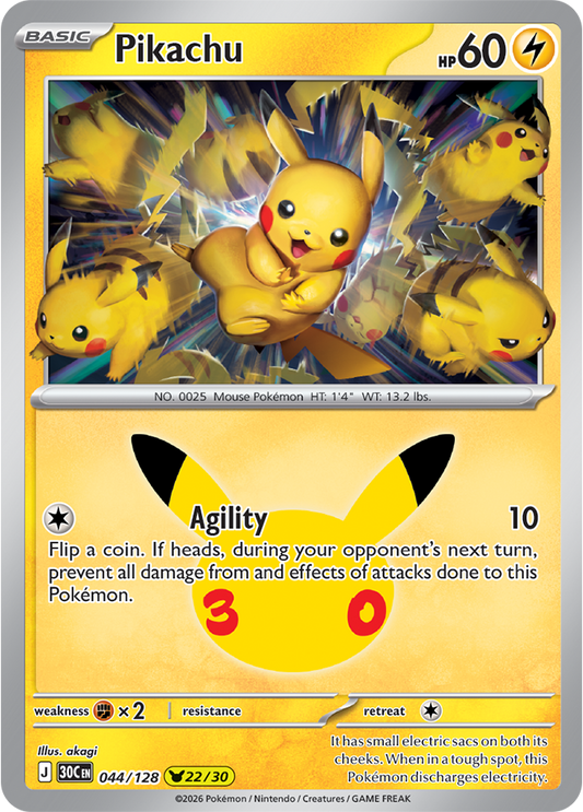 Pokémon TCG: 30th Celebration — Pikachu 44/128