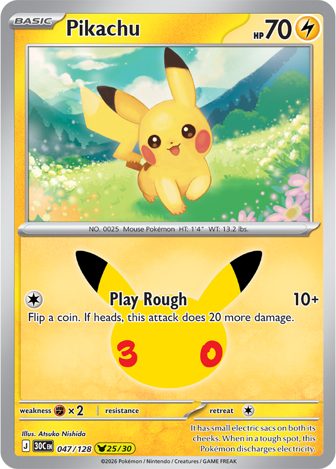 Pokémon TCG: 30th Celebration — Pikachu 47/128