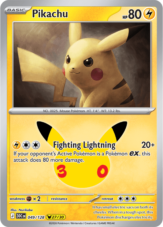 Pokémon TCG: 30th Celebration — Pikachu 49/128