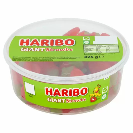 Haribo Giant Strawbs Tub 825g