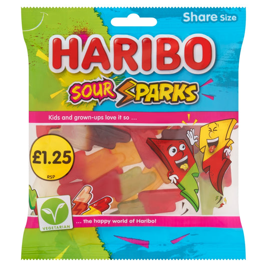 Haribo Sour Sparks Share Bags 140g case of 12