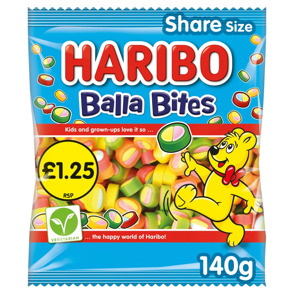 Haribo Balla Bites Share Bags 140g case of 12