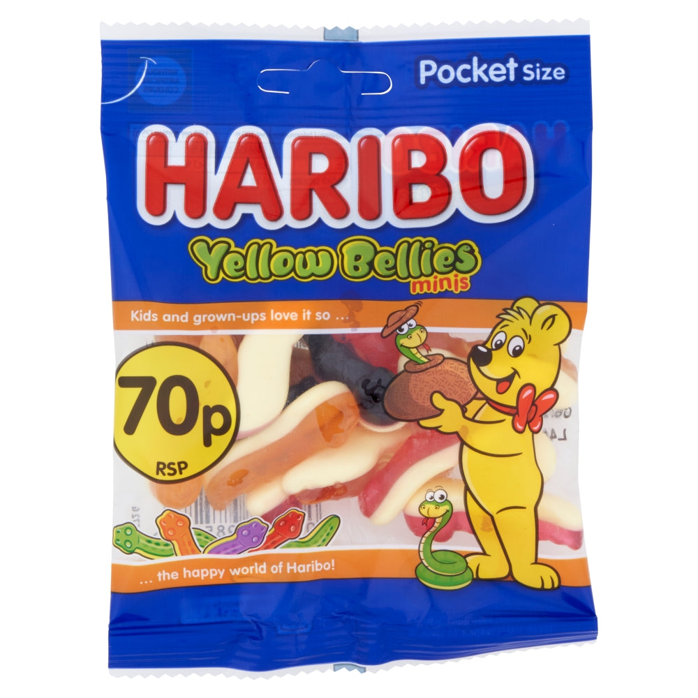 Haribo Mini Yellow Bellies Bags 60g case of 20