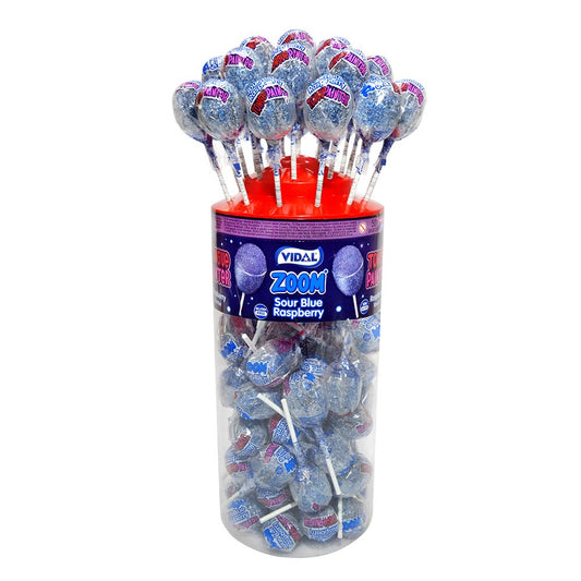 Vidal Zoom Sour Raspberry Tongue Painter lollies tub
