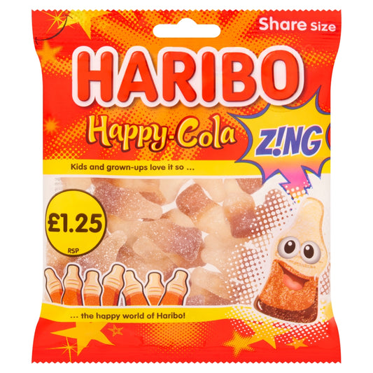 Haribo Happy Cola Z!ng Share Bags 140g case of 12