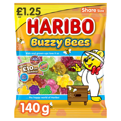 Haribo Buzzy Bees Share Bags 140g case of 12