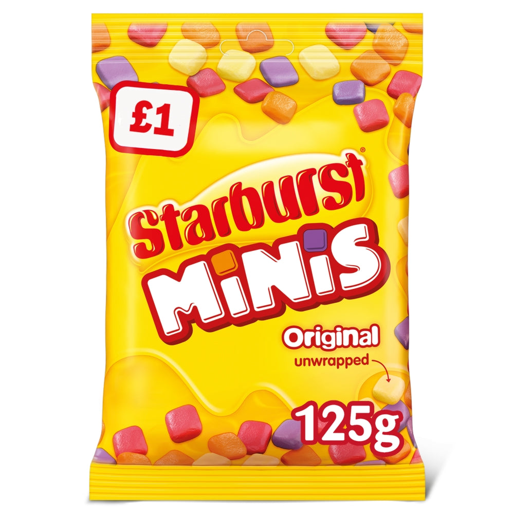 Starburst Minis Vegan Chews Sweets Pouch Bag 125g