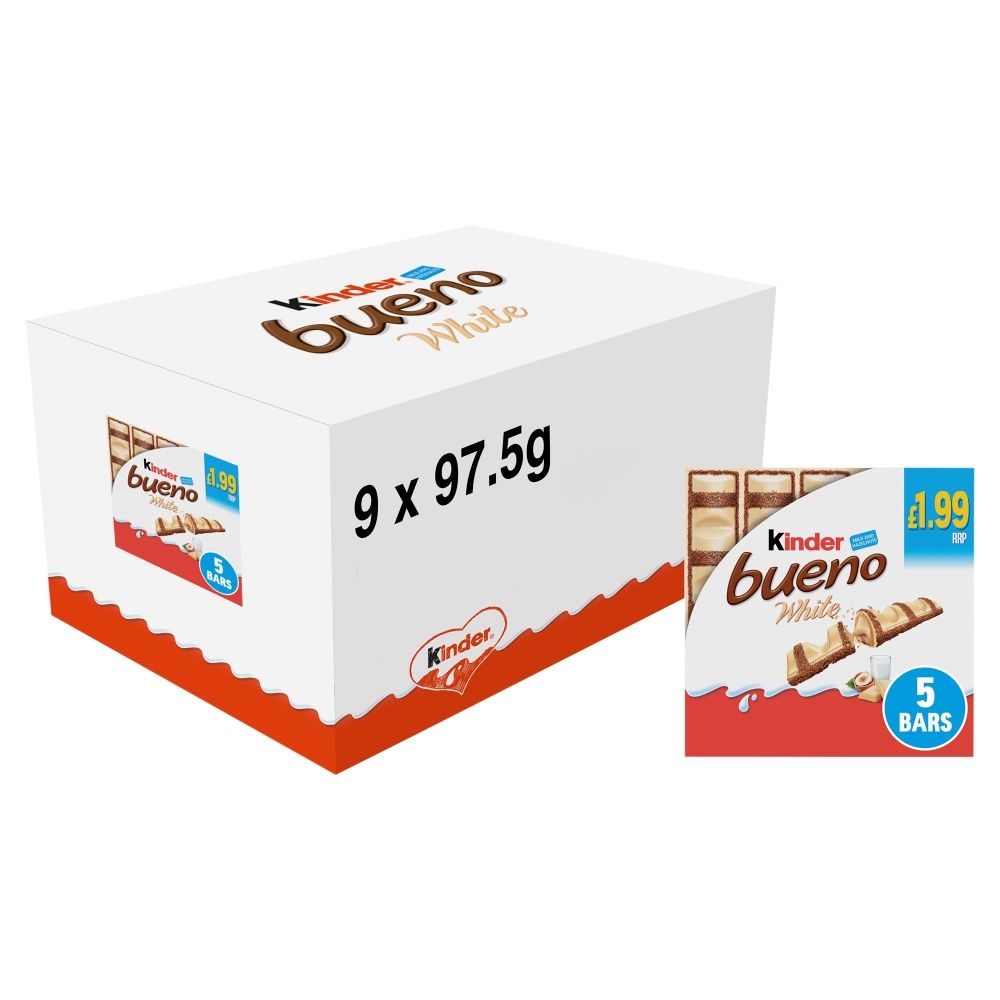 Kinder Bueno White Chocolate & Hazelnuts Multipack 5 Bars 97.5g