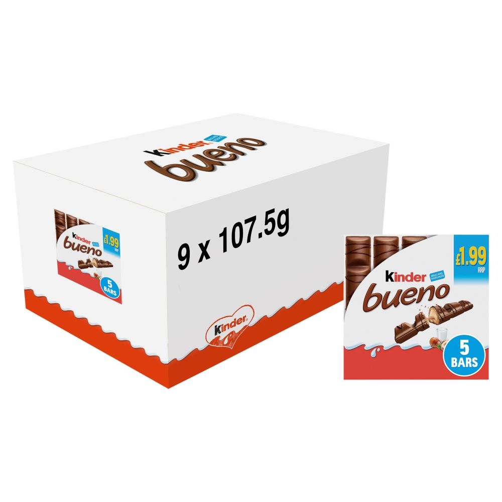 Kinder Bueno Milk Chocolate & Hazelnut 5 Bars Multipack 107.5g