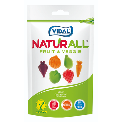 Vidal Naturall Fruits and Veggies Pouch 180g case of 10